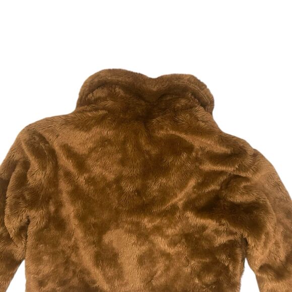 Free People Mena Brown Faux Fur Cropped Teddy Coat Jacket Women’s Size Medium - Picture 10 of 12